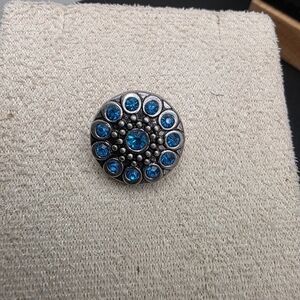 Silver and Blue Decorative Button (1913)